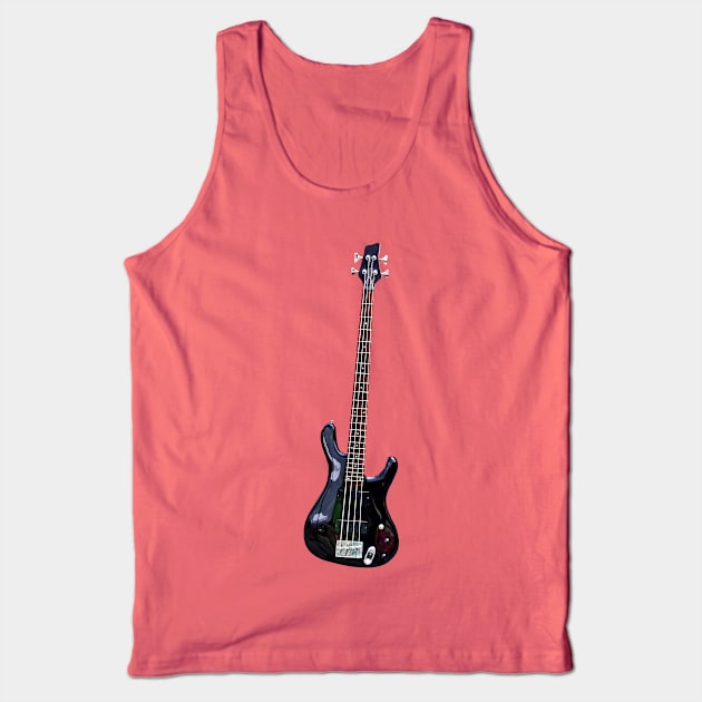 Four String Black Guitar Tank Top by SusanSavad